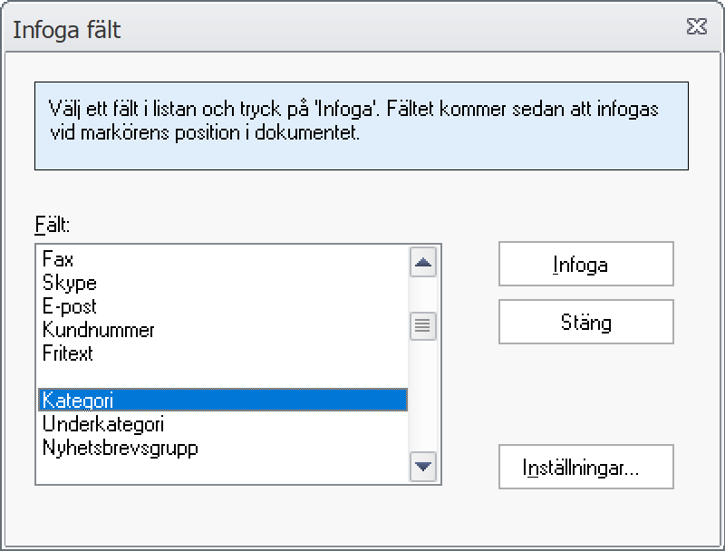 Infoga fält (Kategori)