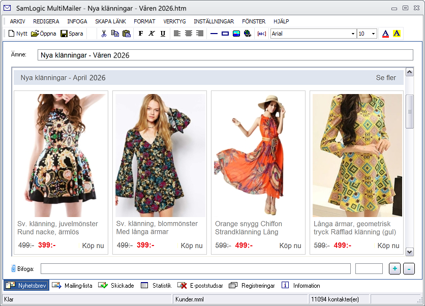 MultiMailer med ett nyhetsbrev